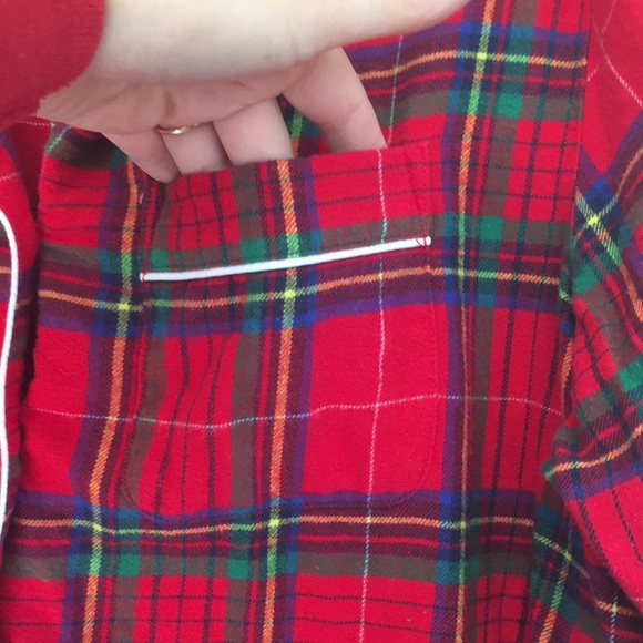 Land’s End Youth L Christmas Plaid Flannel Pajama Shirt - Picture 5 of 9